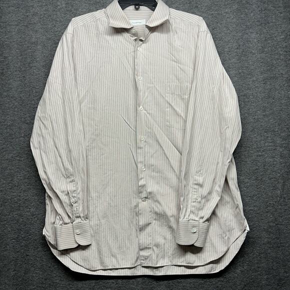 Ermenegildo Zegna Men’s Large Stripped Long Sleeve Button Up Dress Shirt (43/17) - Picture 1 of 8